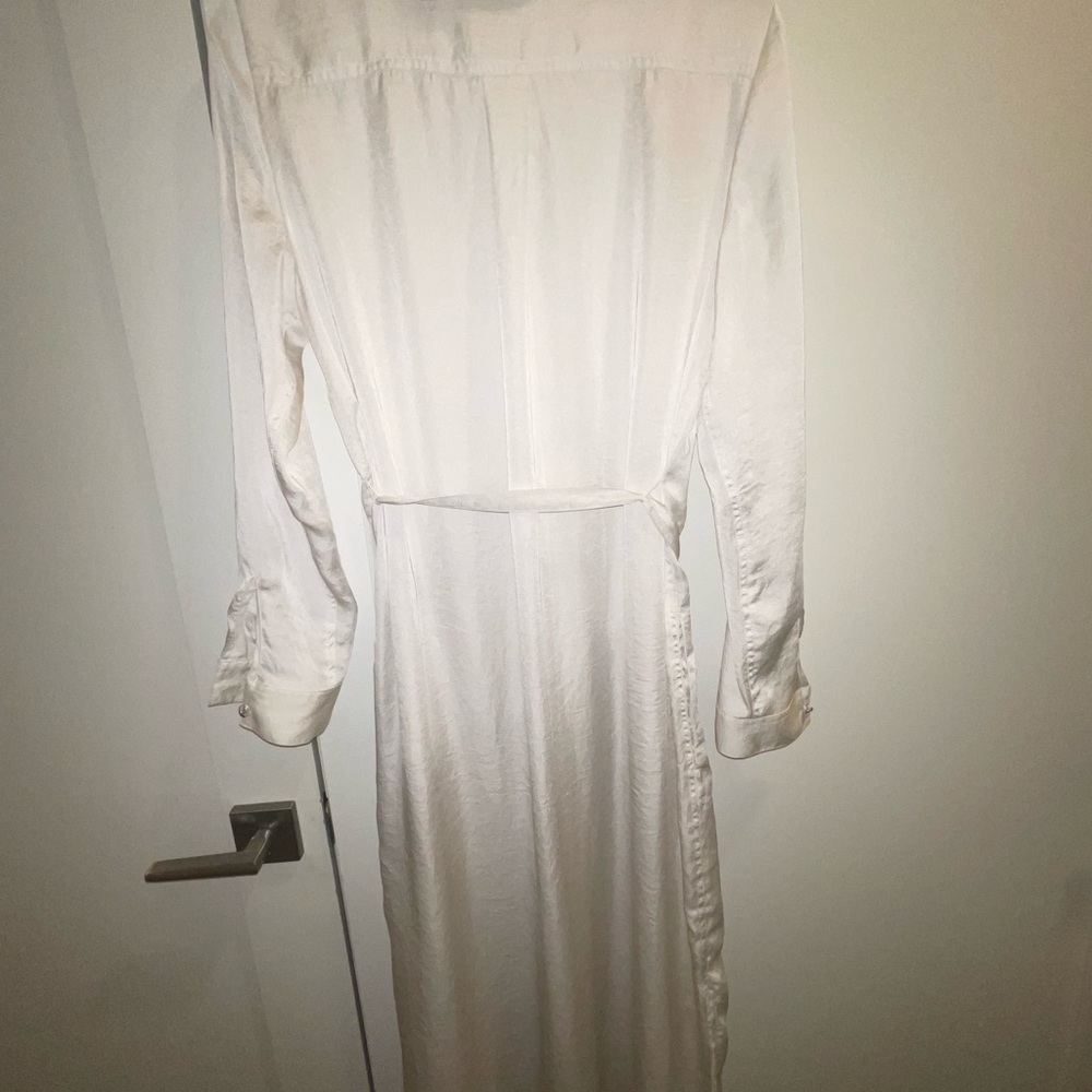 DKNY Long Elegant White Button-Up Dress NWT - Picture 5 of 7